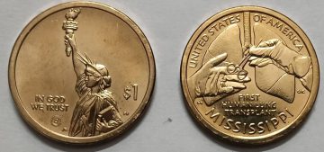 USA Innovation Dollar  coin-First Human Lung Transplant MISSISSIPPI 2023 'D Mint' UNC