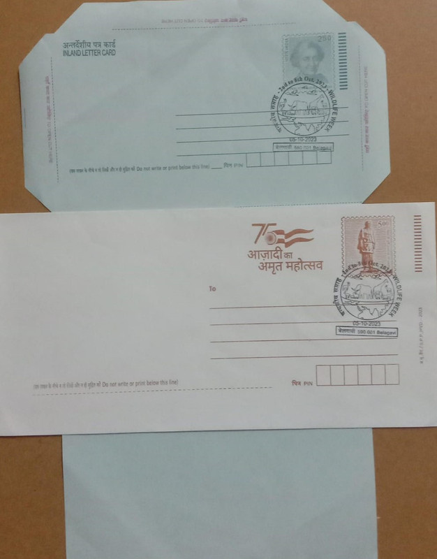 National Science Day (Belagavi) Special cancellation on Postal stationary Envolope & Inland letter Released on 28-02-2023