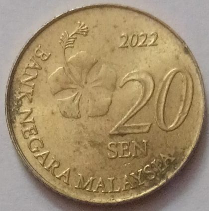 20 Sen _2022 Malaysia (used) | Indian Postage Stamps | Indian Coins | Old Indian Currency | Rare Indian Coins | Numismatic Collection India