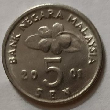 5 Sen _2001 Bank Negara Malaysia (used)