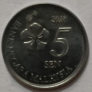 5 Sen _2018 Bank Negara Malaysia (used)