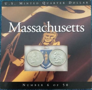 United States Quarter Dollar Massachusetts State 2 Coins (# 6/50) UNC