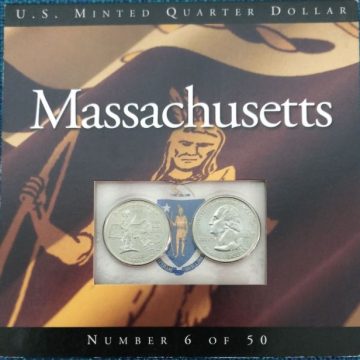 United States Quarter Dollar Massachusetts State 2 Coins (# 6/50) UNC