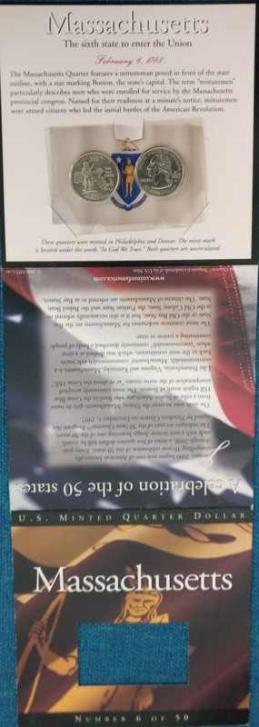 United States Quarter Dollar Massachusetts State 2 Coins (# 6/50) UNC - Image 3