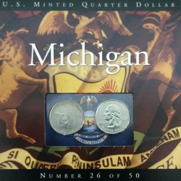 United States Quarter Dollar Michigan State 2 Coins (# 26/50) UNC