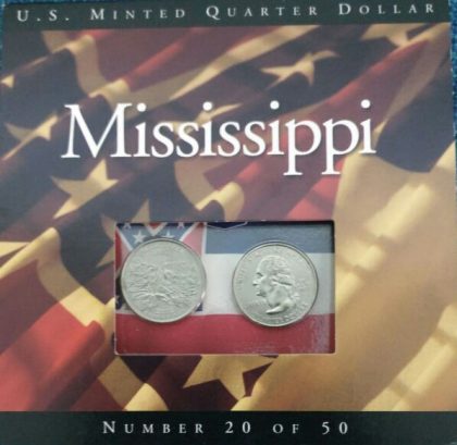 United States Quarter Dollar Mississippi State 2 Coins (# 20/50) UNC | Indian Postage Stamps | Indian Coins | Old Indian Currency | Rare Indian Coins | Numismatic Collection India