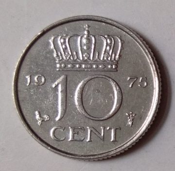 NEDERLAND-10 CENT 1975(Used)