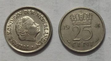 NEDERLAND-25 CENT 1948 (Used)