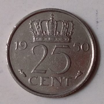 NEDERLAND-25 CENT 1950(Used)
