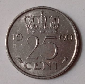 NEDERLAND-25 CENT 1960(Used)