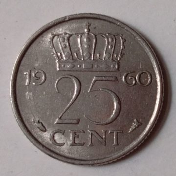 NEDERLAND-25 CENT 1960(Used)