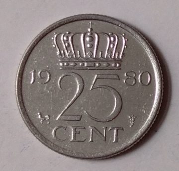 NEDERLAND-25 CENT 1980(Used)
