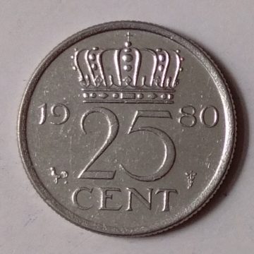 NEDERLAND-25 CENT 1980(Used)
