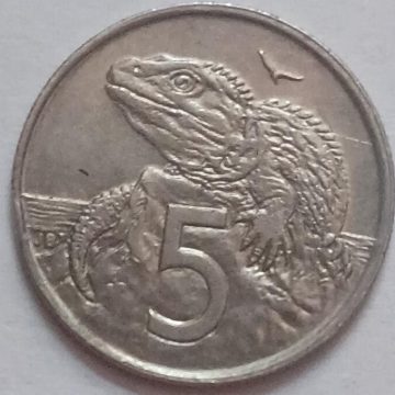 New zealand 5 cent Coin 1997 (Used)
