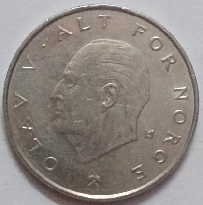 NORWAY_1 KRONE_1991 (used) | Indian Postage Stamps | Indian Coins | Old Indian Currency | Rare Indian Coins | Numismatic Collection India - Image 2