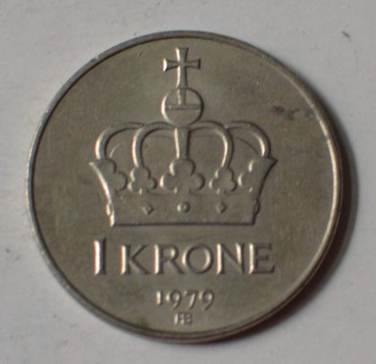 NORWAY_1 KRONE_1979 (used) | Indian Postage Stamps | Indian Coins | Old Indian Currency | Rare Indian Coins | Numismatic Collection India - Image 2