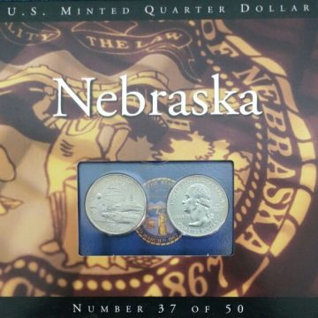 United States Quarter Dollar Nebraska State 2 Coins (# 37/50) UNC