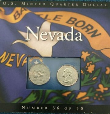 United States Quarter Dollar Nevada State 2 Coins (# 36/50) UNC