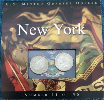 United States Quarter Dollar New York State 2 Coins (# 11/50) UNC