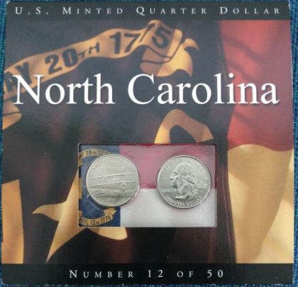 United States Quarter Dollar North Carolina State 2 Coins (# 12/50) UNC | Indian Postage Stamps | Indian Coins | Old Indian Currency | Rare Indian Coins | Numismatic Collection India