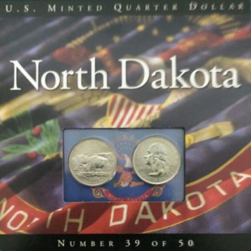 United States Quarter Dollar North Dakota State 2 Coins (# 39/50) UNC