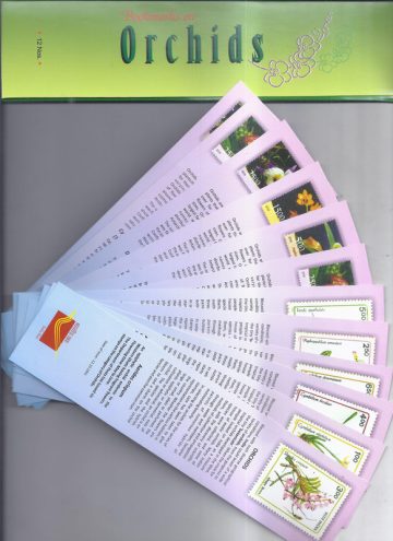 Bookmarks Depicting Stamps Orchids Theme