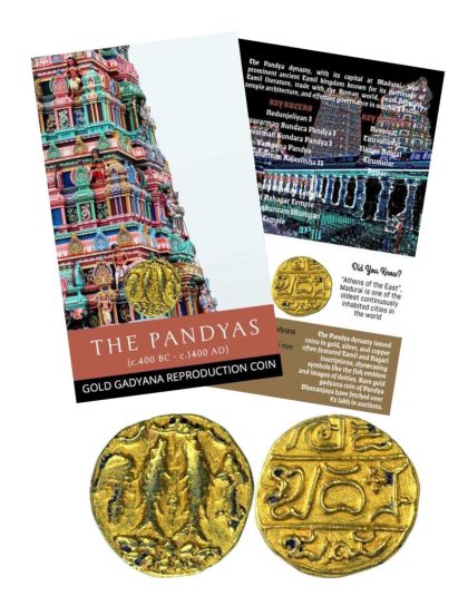 The Pandyas-Gold Gadyana (Fish Emblem) Dynasty Gold-Plated Reproduction ATM card Type/Limited Edition