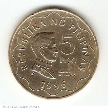 Philippines 5 PISO 1996(used)