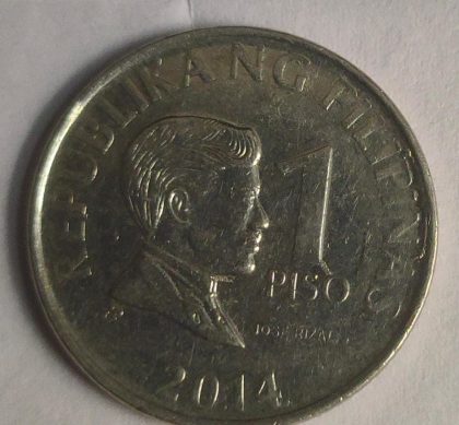 Philippines 1 Piso Coin 2014  (Used) | Indian Postage Stamps | Indian Coins | Old Indian Currency | Rare Indian Coins | Numismatic Collection India