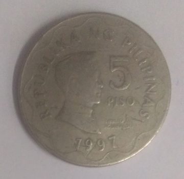 Philippines 5 PISO 1997(used)