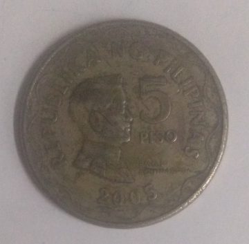 Philippines 5 PISO 2005(used)