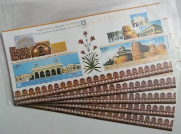 Agra Fort-Indian Miniature Sheets-5nos