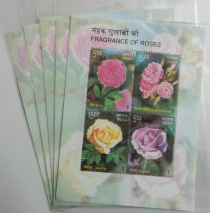 Roses-Indian Miniature Sheets-5nos | Indian Postage Stamps | Indian Coins | Old Indian Currency | Rare Indian Coins | Numismatic Collection India