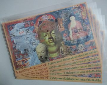 2550 YEARS OF MAHAPARINIRVANA OF THE BUDDHA-Indian Miniature Sheets-5nos