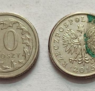 POLAND 10 GROSZY 2015 (USED}