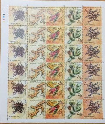 Spices of India (Indian Se-Tenants FULLSHEET )