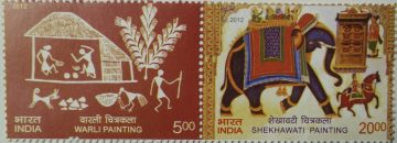 Shekhawati and Warly paintings (Indian Se-Tenants)