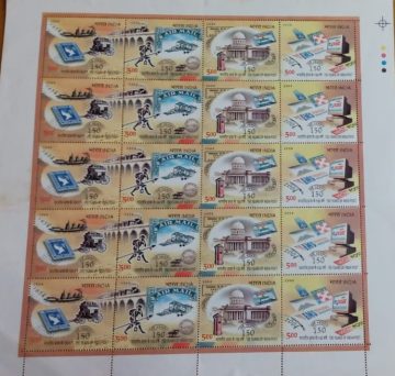 150 years of post (Indian Se-Tenants FULLSHEET )