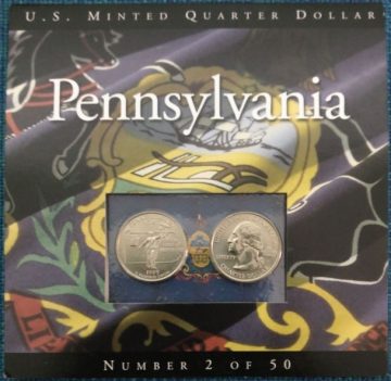 United States Quarter Dollar Pennsylvania State 2 Coins (# 2/50) UNC