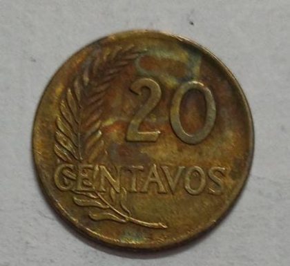 Peru 20 Centavos 1964 (USED) | Indian Postage Stamps | Indian Coins | Old Indian Currency | Rare Indian Coins | Numismatic Collection India