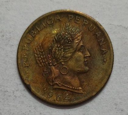 Peru 20 Centavos 1964 (USED) | Indian Postage Stamps | Indian Coins | Old Indian Currency | Rare Indian Coins | Numismatic Collection India - Image 2