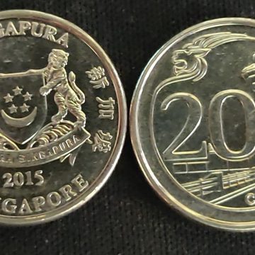 20 Cents 2015 Majulah Singapora/ Singapore (unc)