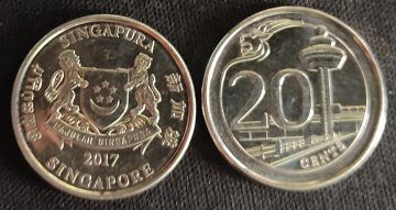 20 Cents 2017 Majulah Singapora/ Singapore (unc)