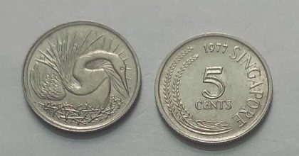 Singapore 5 Cent Coin1977 (used) | Indian Postage Stamps | Indian Coins | Old Indian Currency | Rare Indian Coins | Numismatic Collection India