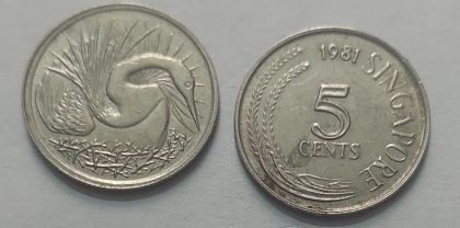 Singapore 5 Cent Coin1981 (used) | Indian Postage Stamps | Indian Coins | Old Indian Currency | Rare Indian Coins | Numismatic Collection India