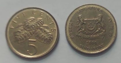 Singapore 5 Cent Coin2000 (used) | Indian Postage Stamps | Indian Coins | Old Indian Currency | Rare Indian Coins | Numismatic Collection India