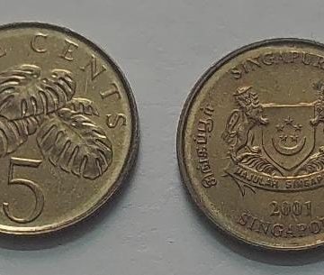 Singapore 5 Cent Coin2001(used)
