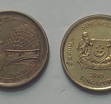 Singapore 5 Cent Coin2005(used)