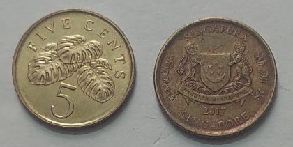 Singapore 5 Cent Coin2017(used) | Indian Postage Stamps | Indian Coins | Old Indian Currency | Rare Indian Coins | Numismatic Collection India