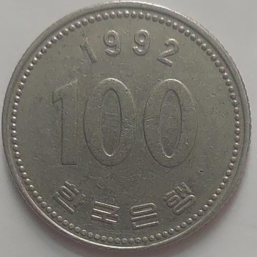 SOUTH KOREA 100 Won Coin 1992 (used)